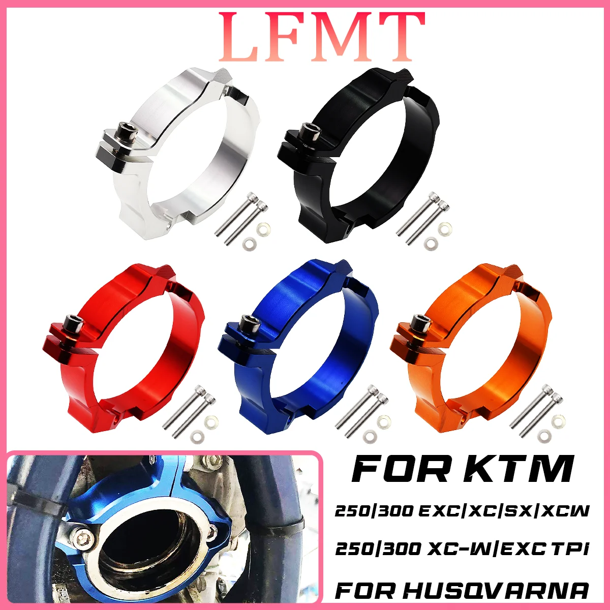 

Motorcycle Aluminum Exhaust Flange Guard Protector For GasGas EC EX MC For KTM EXC XC SX XCW Six Days TPI For Husqvarna 250 300