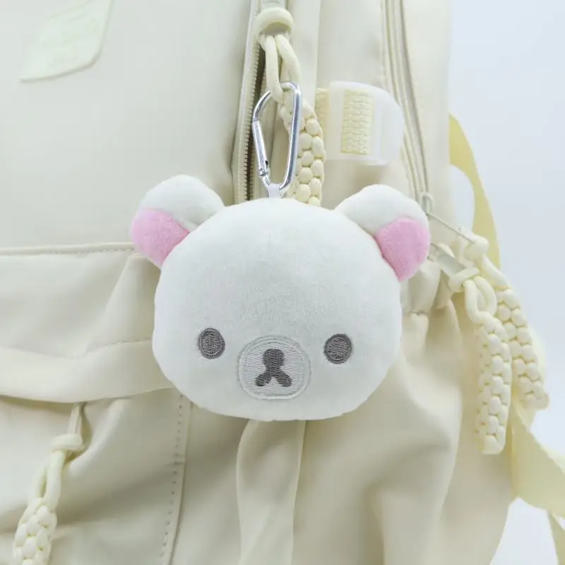 Kawaii Rilakkuma Korilakkuma juguetes de peluche Mini espejo de maquillaje mochila llavero creativo niñas regalo de cumpleaños periféricos creativos