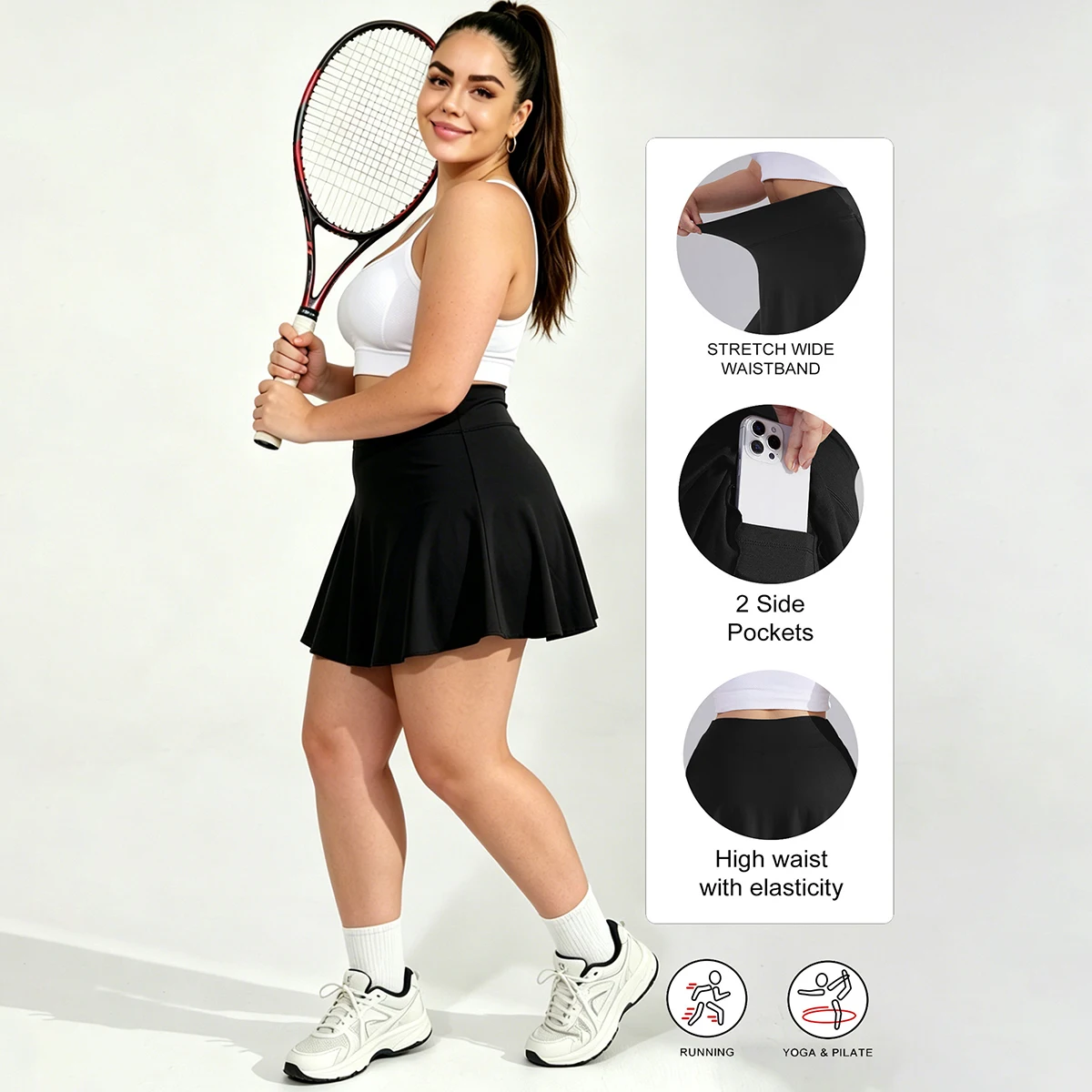 Golf Skorts Ladies Running Skirts Uk Fheaev Tennis Skirts For Women Pleated Athletic Skort Lightweight main image 0