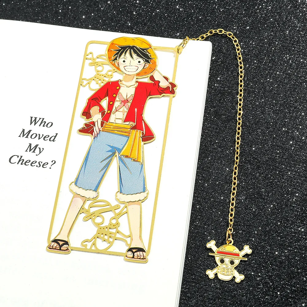 Anime One Piece Metal Bookmark Hollow Bronzing Bookmark for Book Club Reader Writers Book Lovers Students