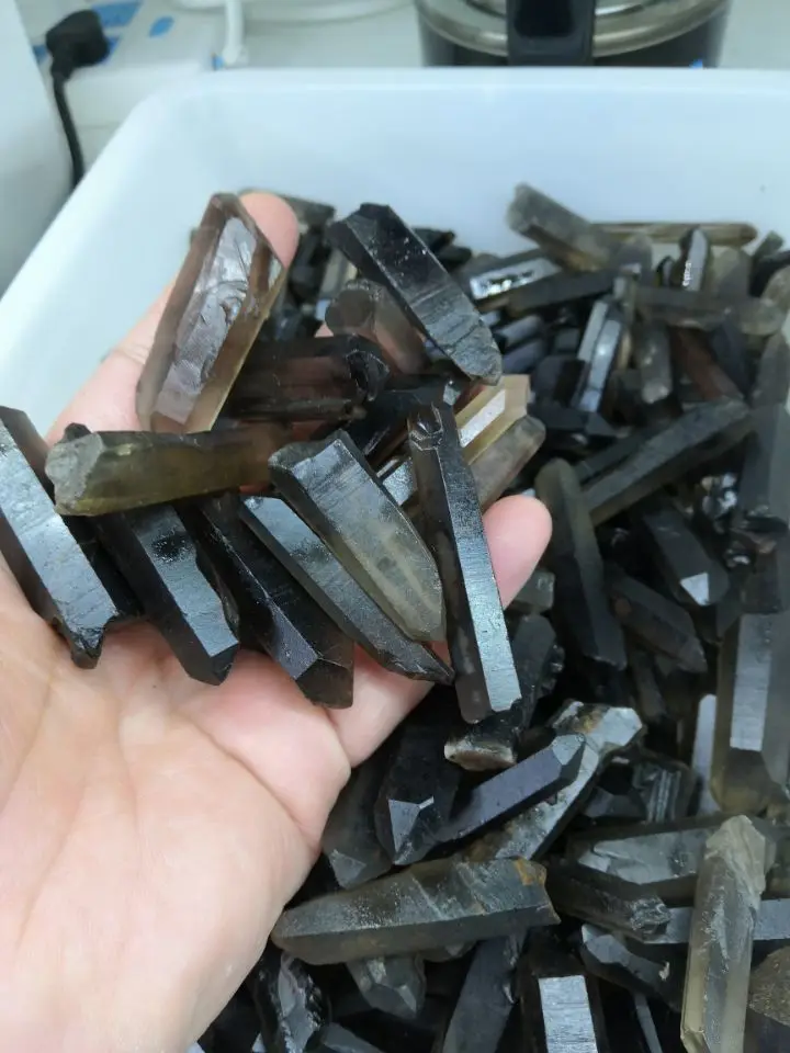 50g NATURAL Smoky Lemurian Seed Quartz Crystal Point Specimen