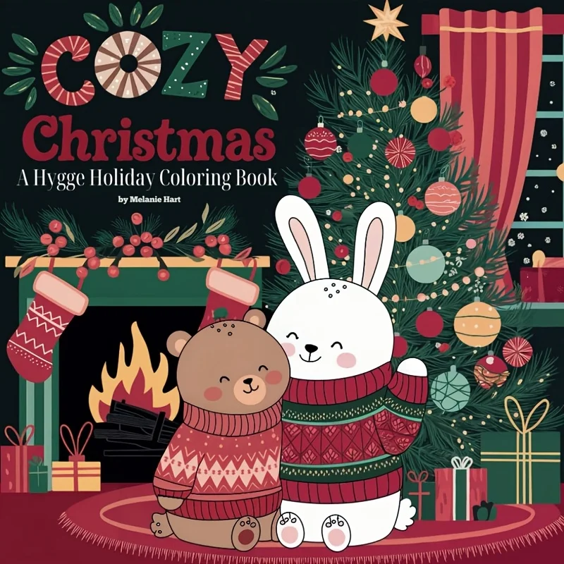 كتاب تلوين مريح لعيد الميلاد يتميز بمخلوقات كرتونية رائعة للبالغين والمراهقين، كتاب رسم للاسترخاء والمرح #1