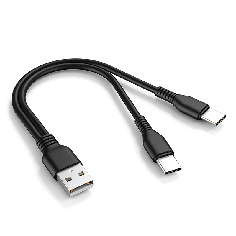 2 In1 USB A Splitter Charging Cable, Dual Output Cord for Type-C & Micro-USB Phones, Multiple Combinations Only for Charging
