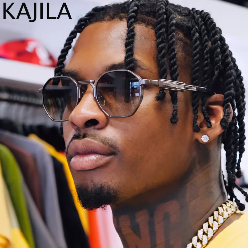 Vintage Steampunk Octagon Sunglasses Men 2026 Luxury Designer Y2K Punk Square Driving Sun Glasses Trendy Outdoor Shades UV400