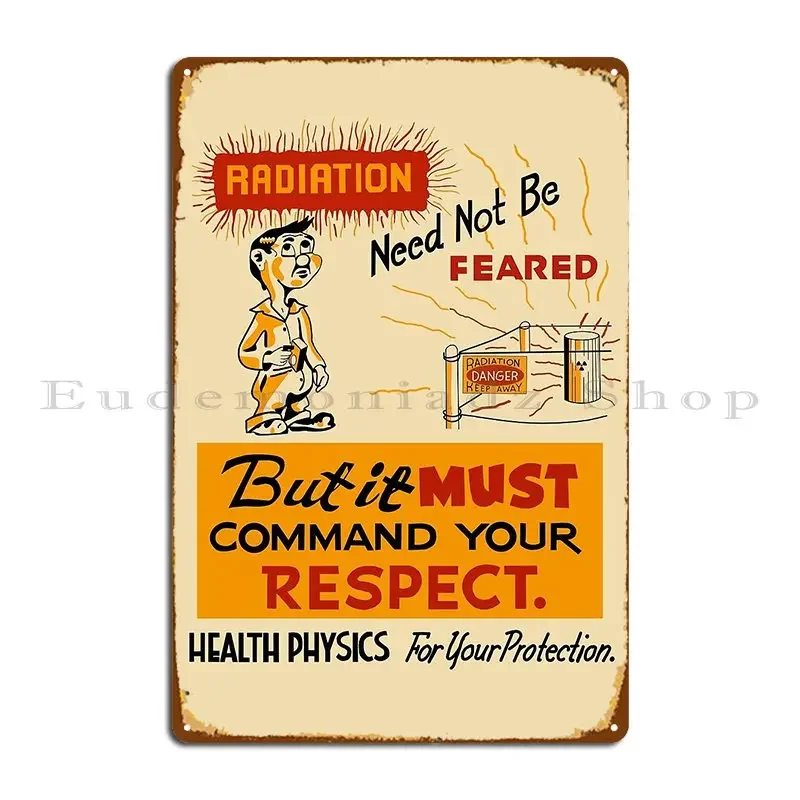 Respect Radiation Metal Plaque Poster Wall Decor Wall Cinema Customized Bar Tin Sign Poster