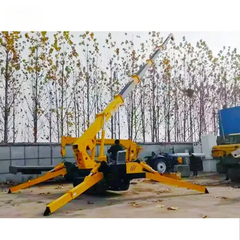 Spinnenkran mit Gabelstaplerfunktion, Raupen-Teleskoparm, robust