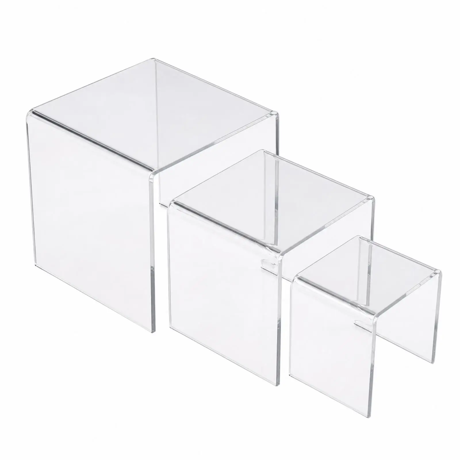 Clear Acrylic Display Stand Pedestal Riser Multi Level Showcase Elevator for Home Decor Jewelry Display