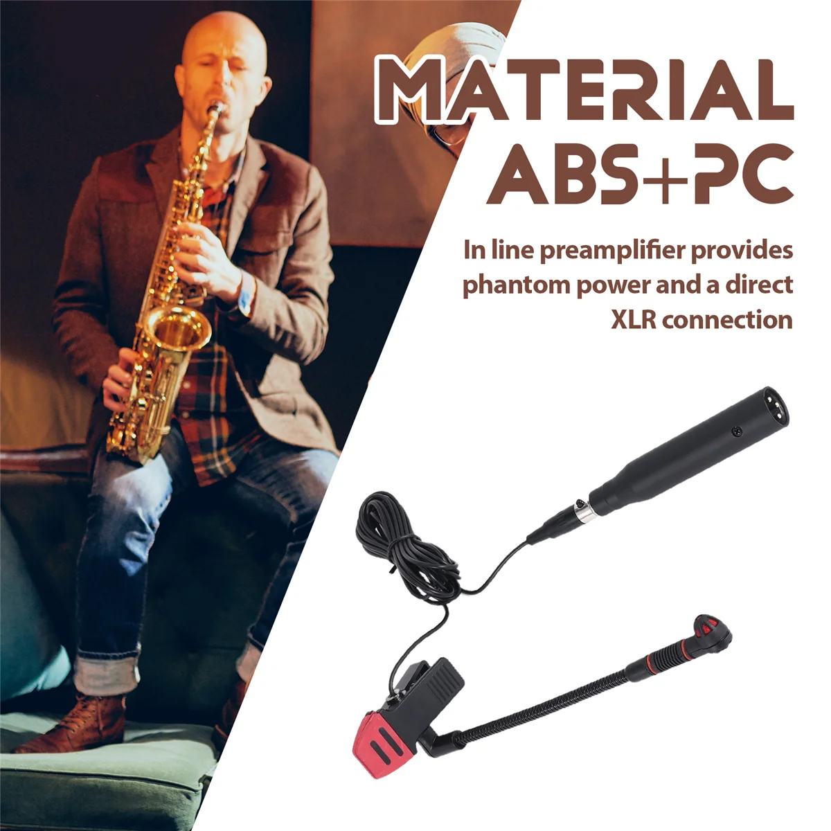 AB53 IM500 micrófono condensador Instrumental con Clip micrófono de cuello de cisne para saxofón de orquesta trompeta Saxe