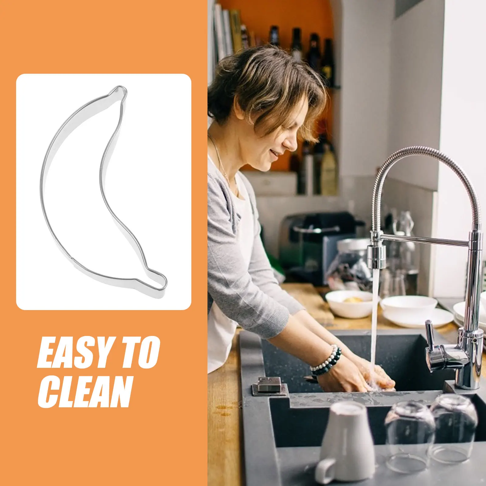 

3Pcs Banana Cookie Molds Stainless Steel DIY Baking Tools for Cake Chocolate Candy Ice Cube Jelly Craft Easy Demould Safe Use