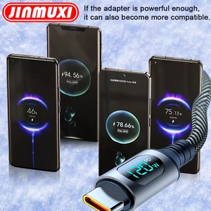 6A 120W USB A ke Tipe C Kabel Pengisi Daya Super Cepat Kabel Data Nilon untuk Xiaomi Redmi POCO Samsung dengan Kabel Tampilan Digital LED 12 penjualan terbaik tipe c ke usb a - №