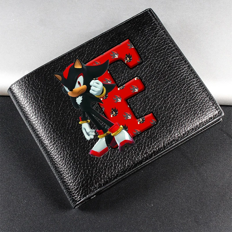 Sonics PU Wallets Anime Printed Letter Short Coin Purses Fashion Women Men Wallet Kids Folding Credit ID Card Holders Bags Gift