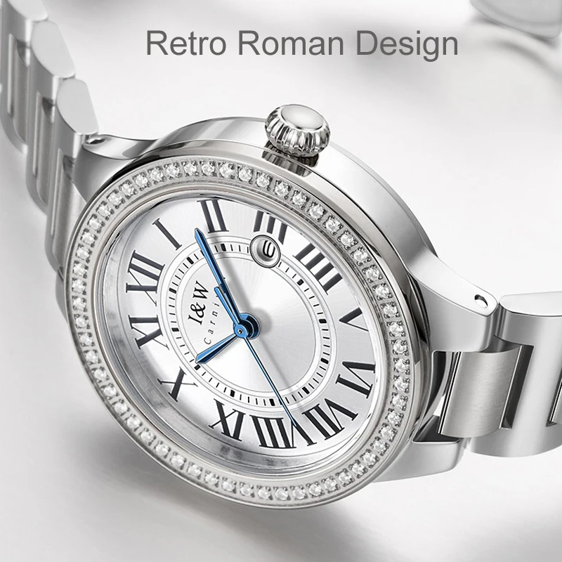 I&W Carnival Luxury Brand Japan MIYOTA Quartz Movement Women's Watches 8 mm Ultra-thin Sapphire Waterproof Auto Date Clock 635L