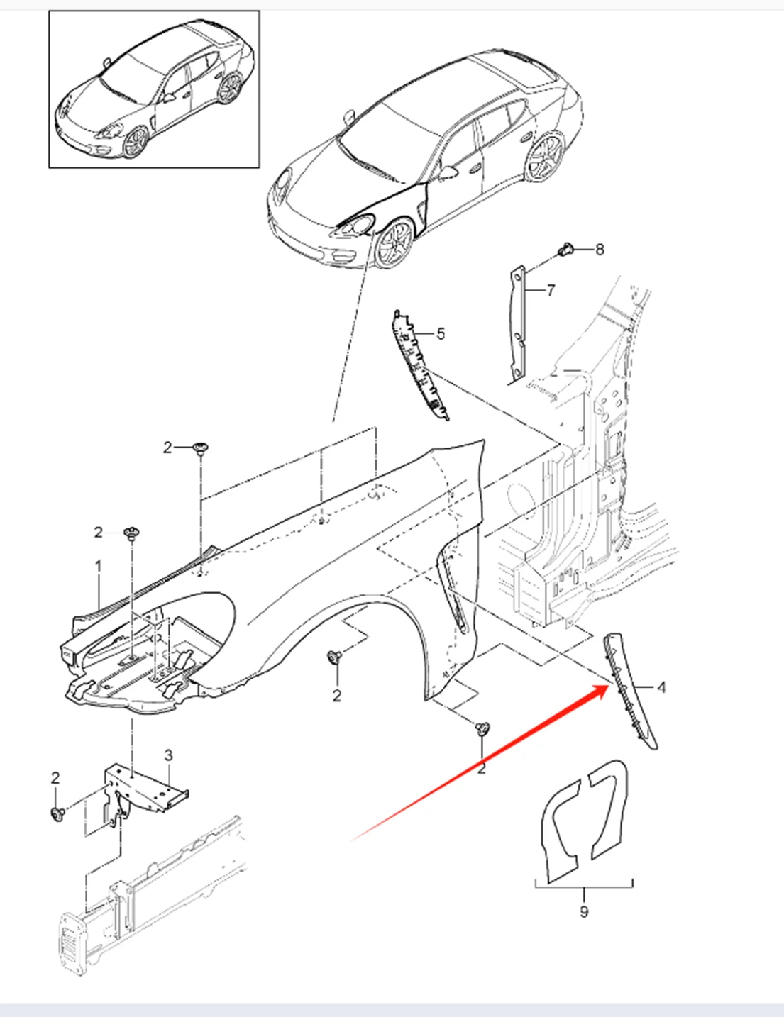 OE 97050463301 V09 970504633091 E0 для Porsche 2010-2016 Panamera вентиляционные отверстия на переднее крыло/накладки на крыло