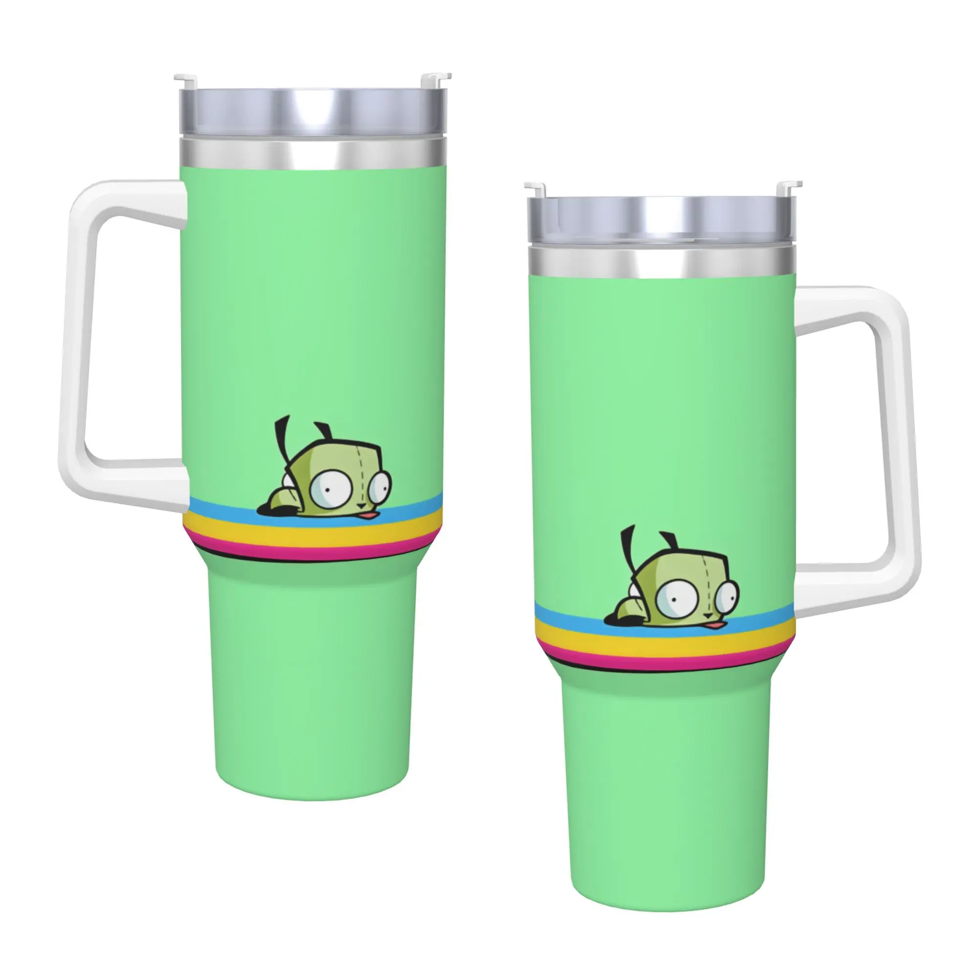 Gir Stainless Steel Tumbler Invaders Zims Beach Thermal Cups With Straws and Lid Large Car Mugs Cold Drink Water Bottle
