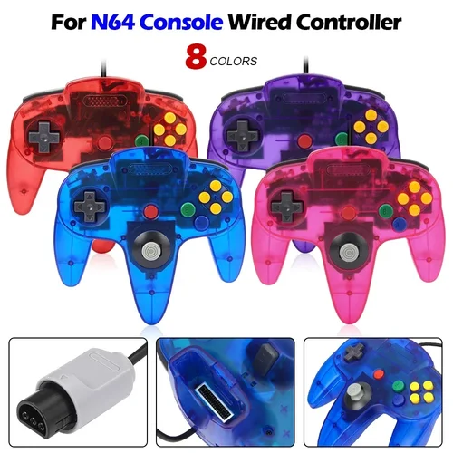 Imagen 2 del producto Mando a distancia clásico con cable para N64, sistema de videojuego Retro, Joystick, 8 colores, gran oferta