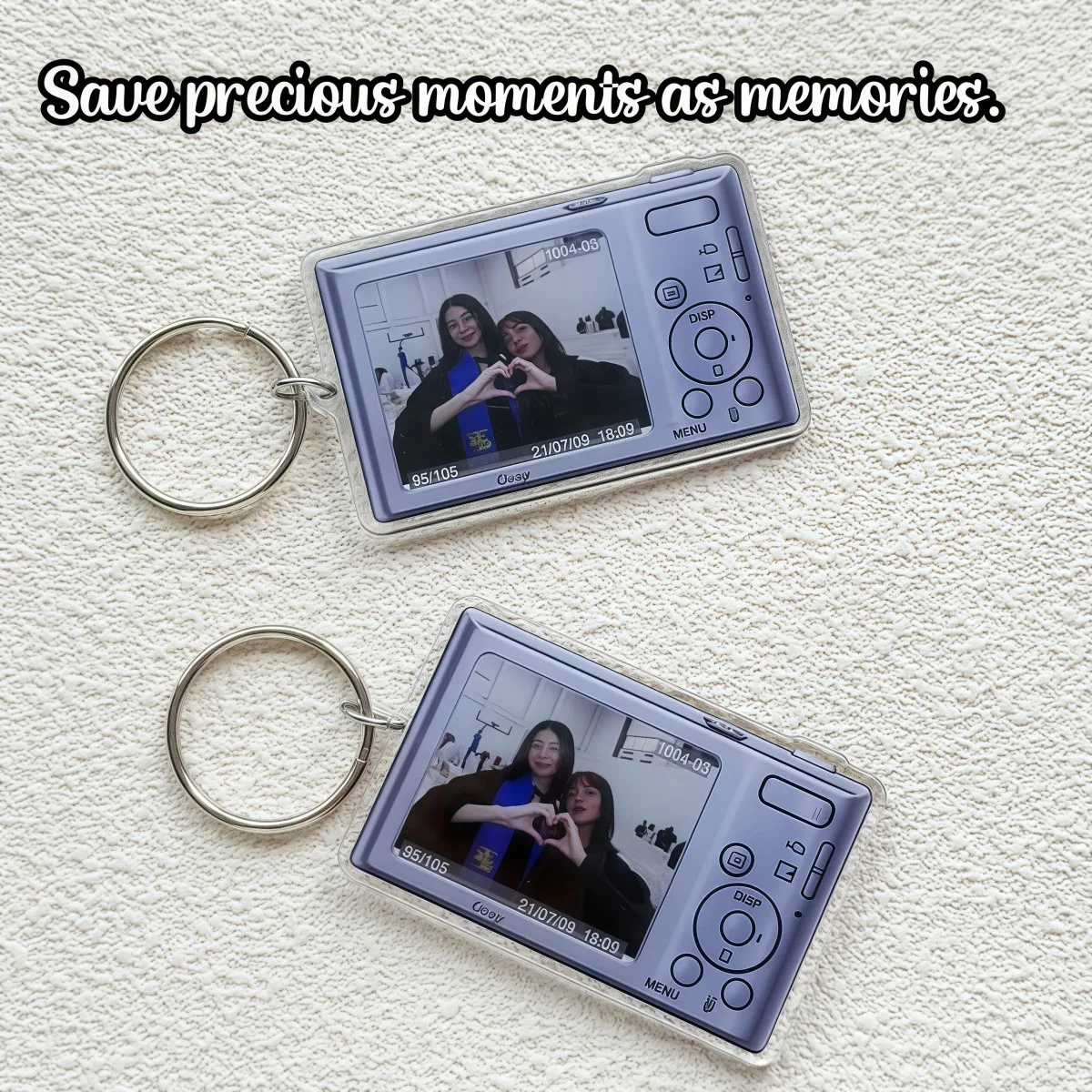 Custom CCD Photo Acrylic Keychain Personalized Retro Nostalgic Digital Camera Pendant Backpack Decor for Anime Kpop Friendship