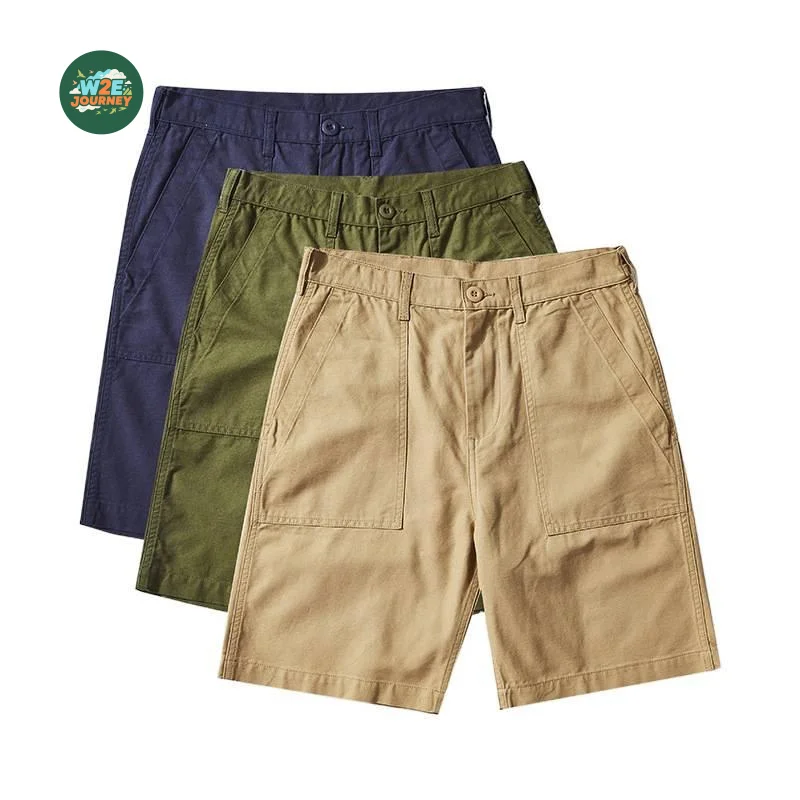 

W2EJOURNEYVintage Military Shorts OG-107Men's Workwear Casual Shorts Five-Point Mid-Length Pants Amekaji