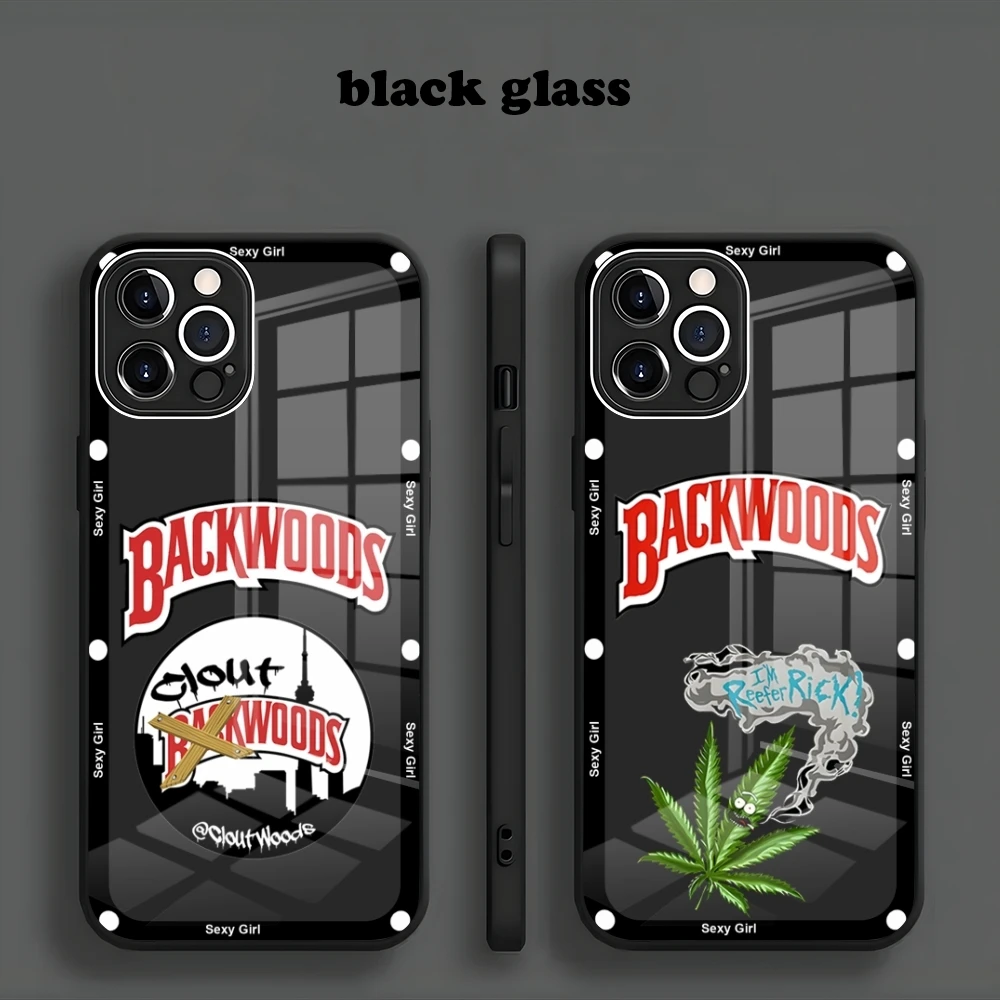 Backwoods Cigar phone case new for Iphone 15 14 13 12 11 Pro Max X XS XR 7 8 Plus 2020 SE Metallic Paint Glass