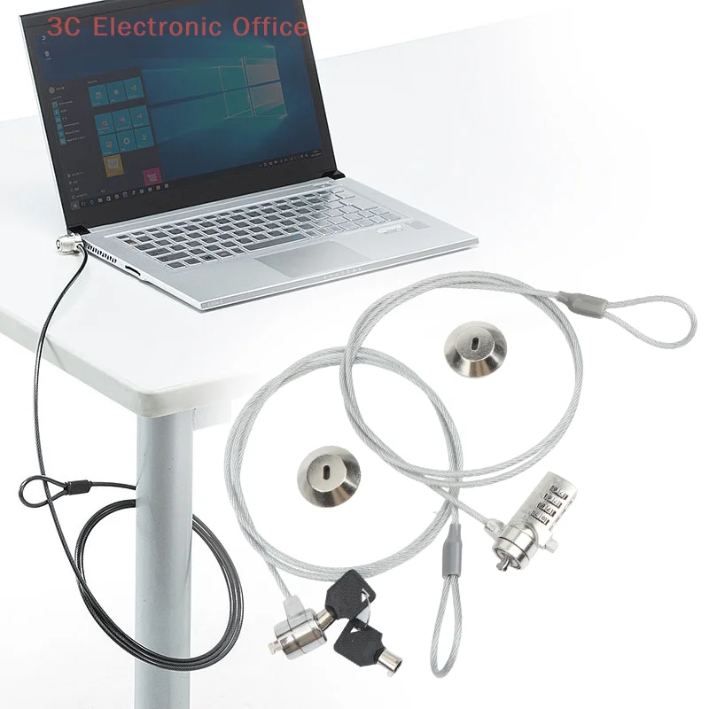 Universal USB Wedge-Shaped Hole Anti-Theft Wire Lock for Laptop and Tablets