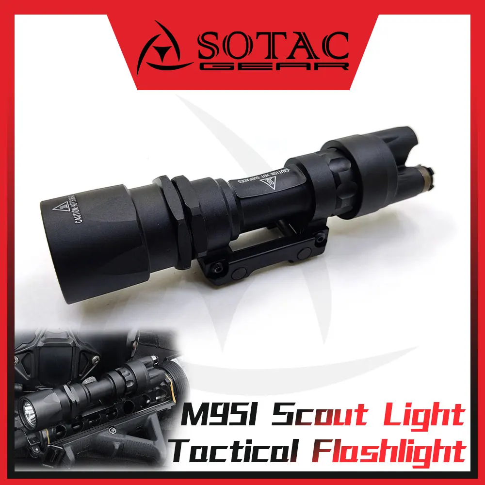 SOTAC Tactical Surefirl  M951 LED Flashlight Metal Hunting Scout Light Outdoor with Control Pressure Switch