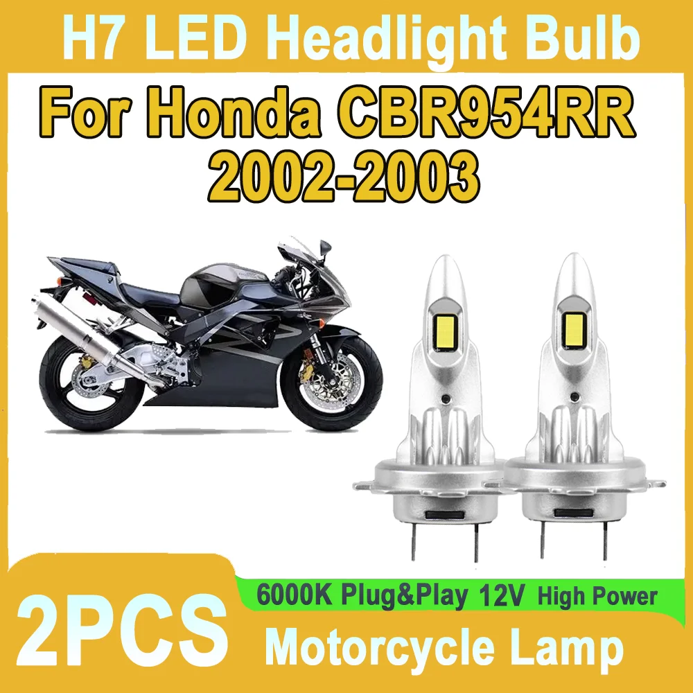 2X Canbus No Error For Honda CBR954RR 2002-2003 H7 Motorcycle Led Light Plug And Play High Power 10000LM Led Headlight Free