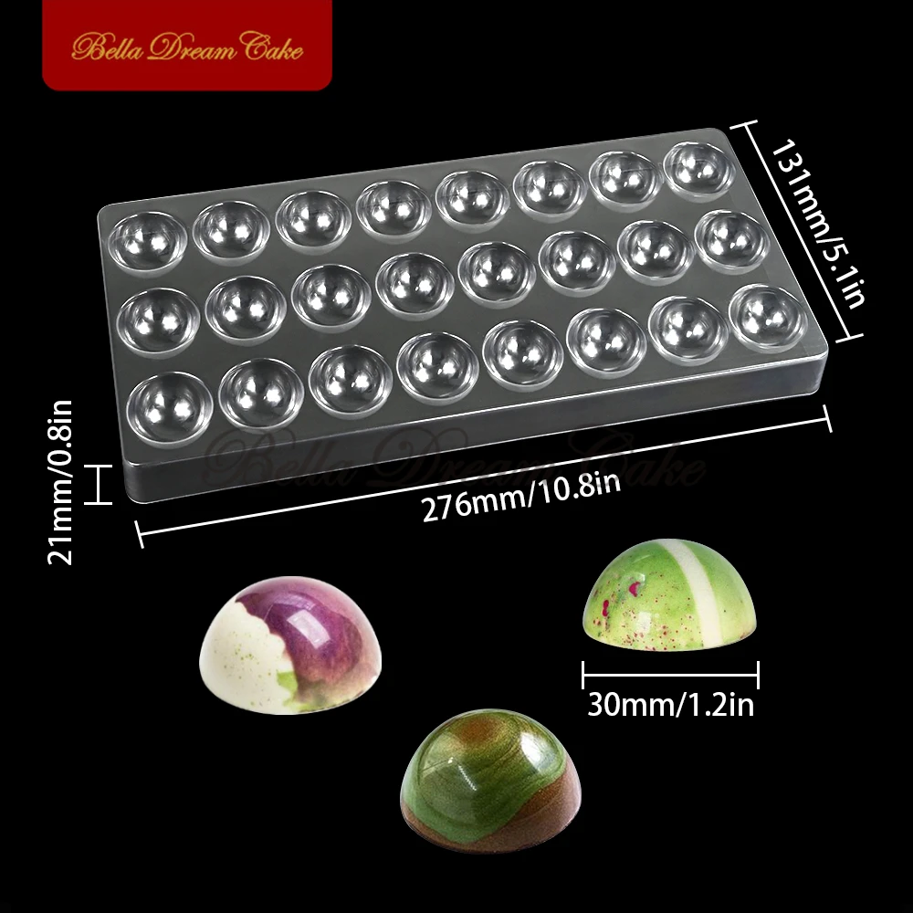 24 Hole Hemisphere Shape Bonbon Chocolate Mold Dessert Plastic Candy Mould DIY Valentine's Day Cake Decorating Tools Bakeware