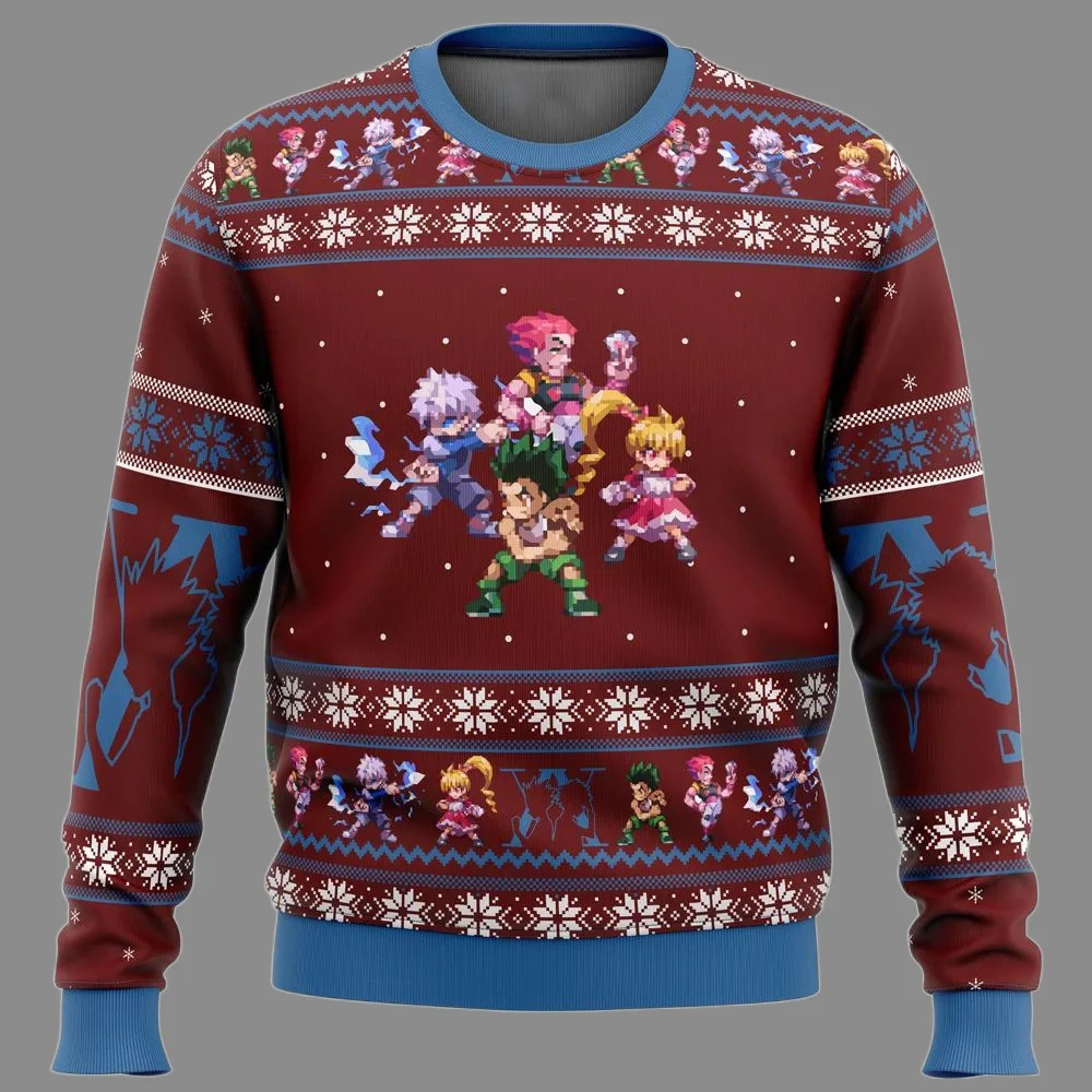 كيلوا Zoldyck V2 هنتر X هنتر سترة عيد الميلاد القبيحة هدية سانتا كلوز البلوز الرجال ثلاثية الأبعاد البلوز وأعلى الخريف والشتاء #3