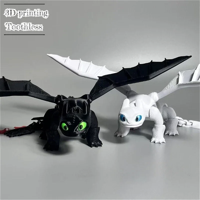 3D-gedrucktes Drachenzähmen leicht gemacht, Anime-Cartoon-Spielzeug, zahnlose Figur, Aktion, kreatives Modell, Ornament, Kindergeschenk