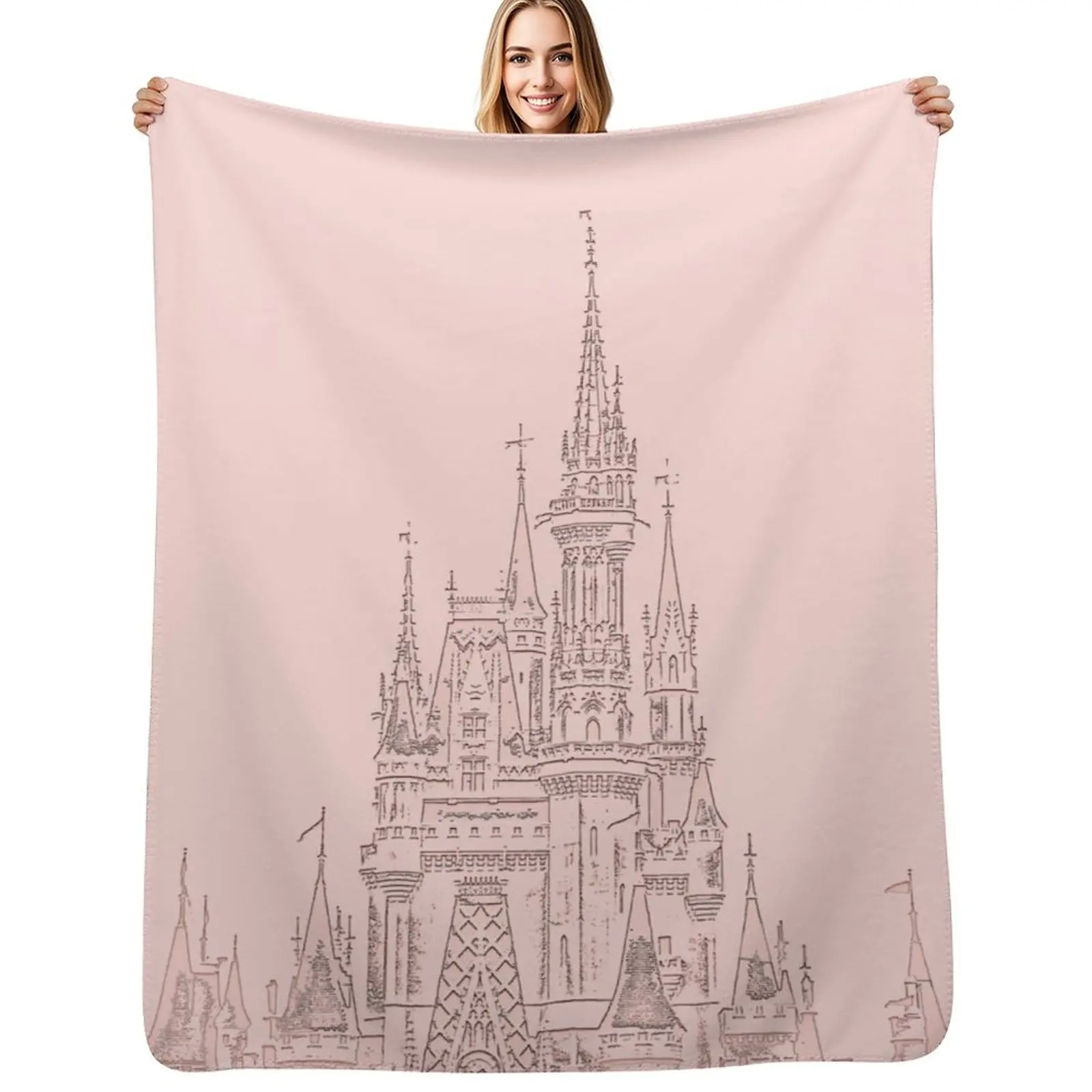 Rose Gold Magic Castle Carving Throw Blanket Soft Decorative Throw For Sofa Thin Fashion Sofas Single Bed linens Blankets