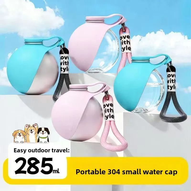 Portable cross-border dog water bottle for outdoor use, new pet water bottle walking dogs, wet mouth water  foldabl cup