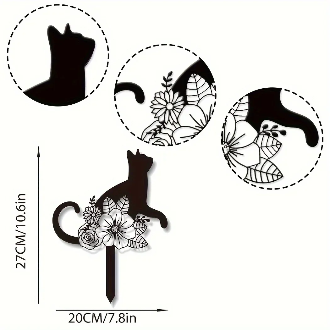 Pet Grave Markers Sign Cat Memorial Stake Metal Iron Garden Sign Stake Cat Loss Gift Sympathy Remembrance Stake Garden Decor wa