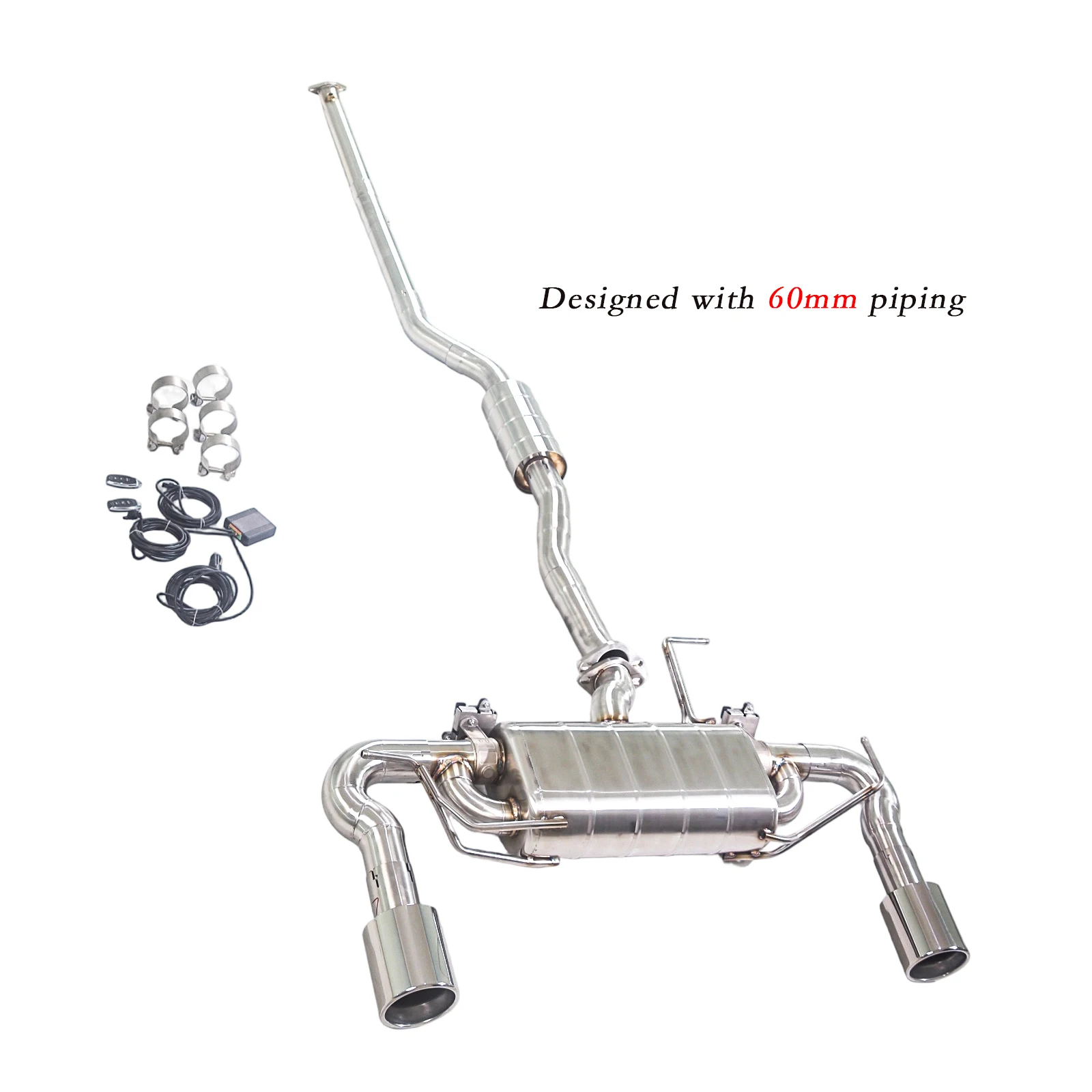 

For Mitsubishi Lancer/Lancer EX/Lancer Evolution 1.8L/2.0L 2008-2012 catback exhaust system, with valve muffler, 2 exhaust tips