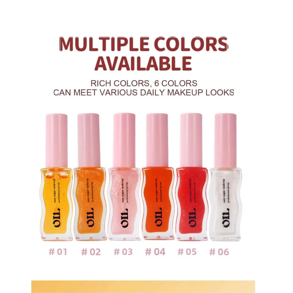 SAM SUGAR Owocowo-miodowy olejek do ust Długotrwałe blaknięcie linii ust Perłowy połyskujący półprzezroczysty nawilżający błyszczyk do ust