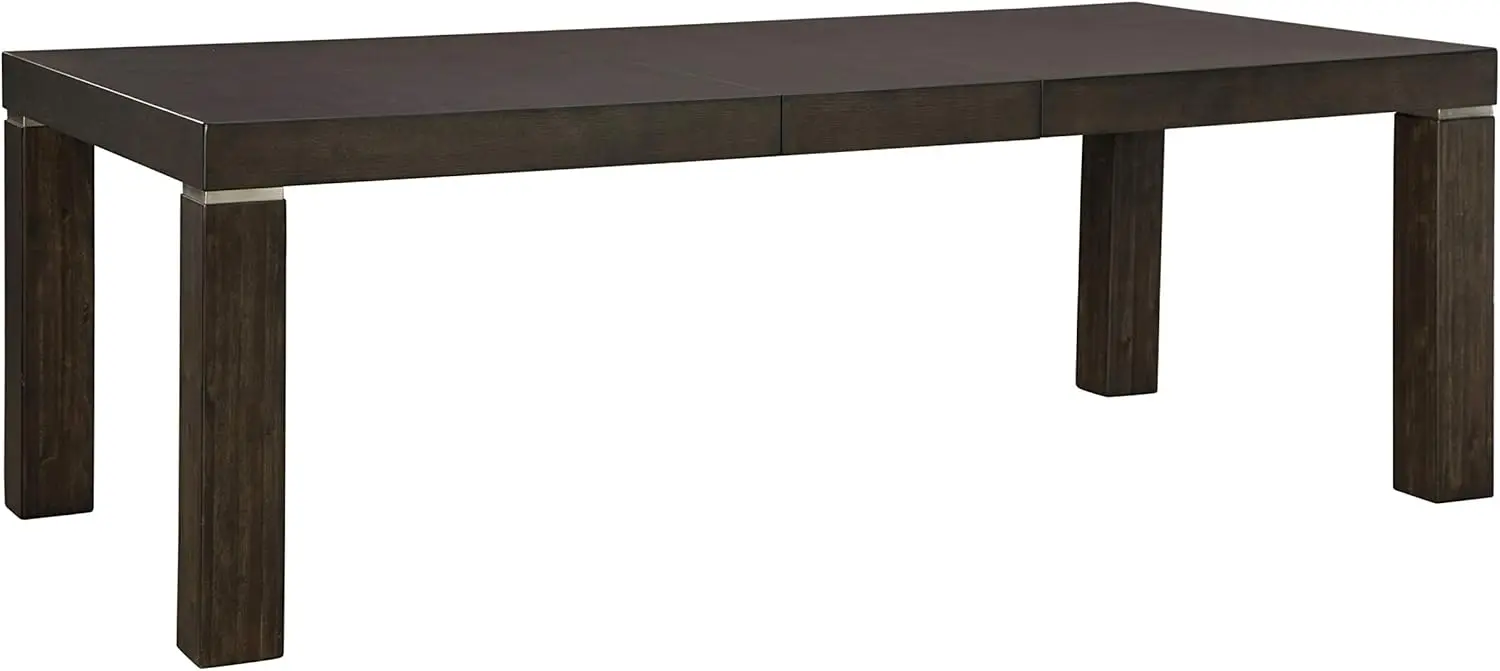 Hyndell Contemporary Dining Extension Table, Seats Up To 8, Dark Brown