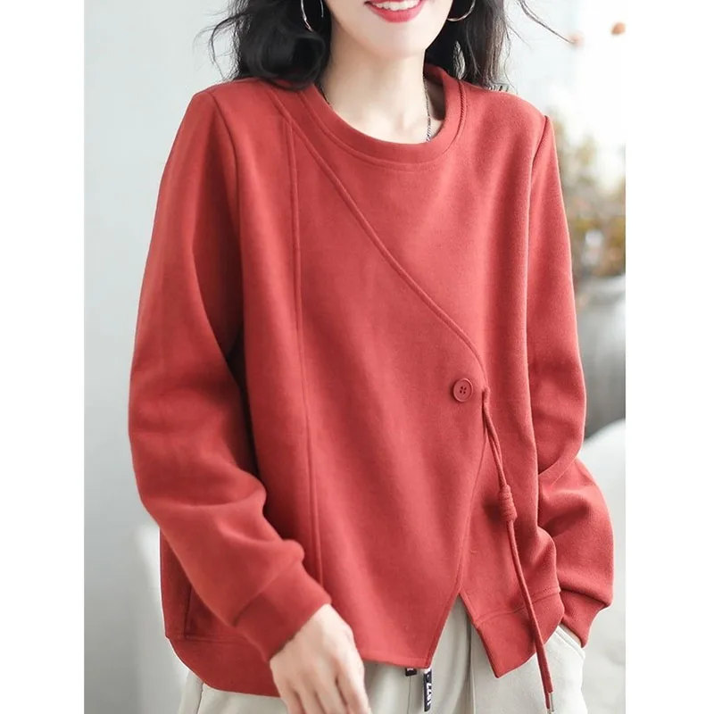 

Осенняя женская модная толстовка с длинным рукавом, корейская женская толстовка с круглым вырезом, весенняя женская спортивная рубашка-куртка в стиле пэчворк