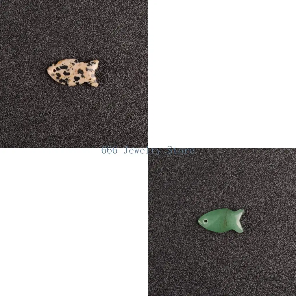 F2TD Pack Of 20 20mm Crystals Fish Pendant Random Color Jewelry Necklace Charm