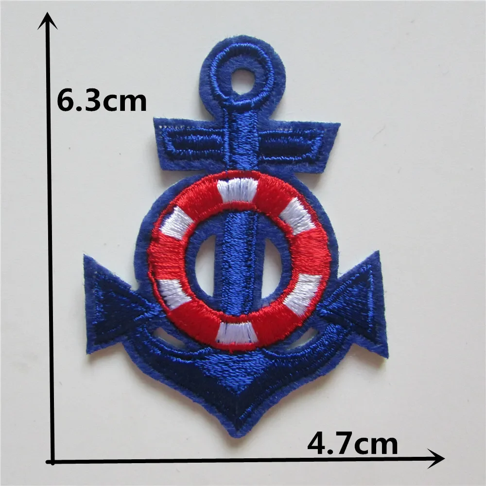 New arrive Embroidered Boat Anchor Patch Cap Clothes Stickers Bag Iron Applique Stripes Apparel Sewing DIY Clothing Accessories