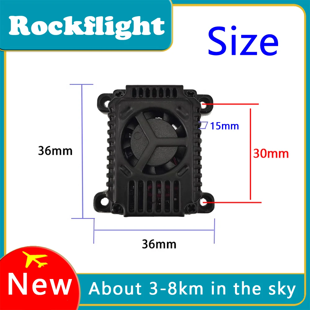 Rockflight 5.8G 48CH 4000mW VTX Transmitter 4W launcher support 2-6S Power and IRC with mmcx antenna For Long Range FPV Drone