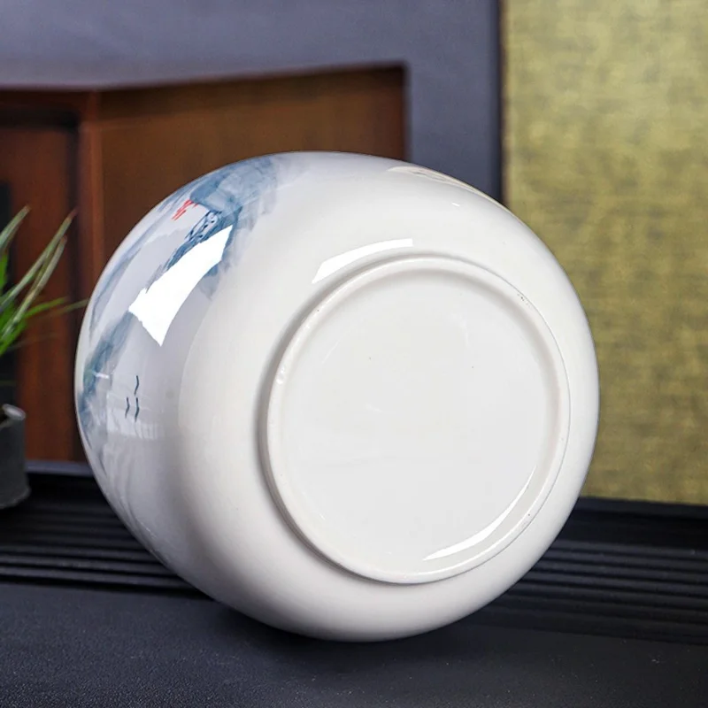 Landscape Painting Ceramic Storage Jar Household Moisture-proof Sealed Tea Large Capacity Decoration