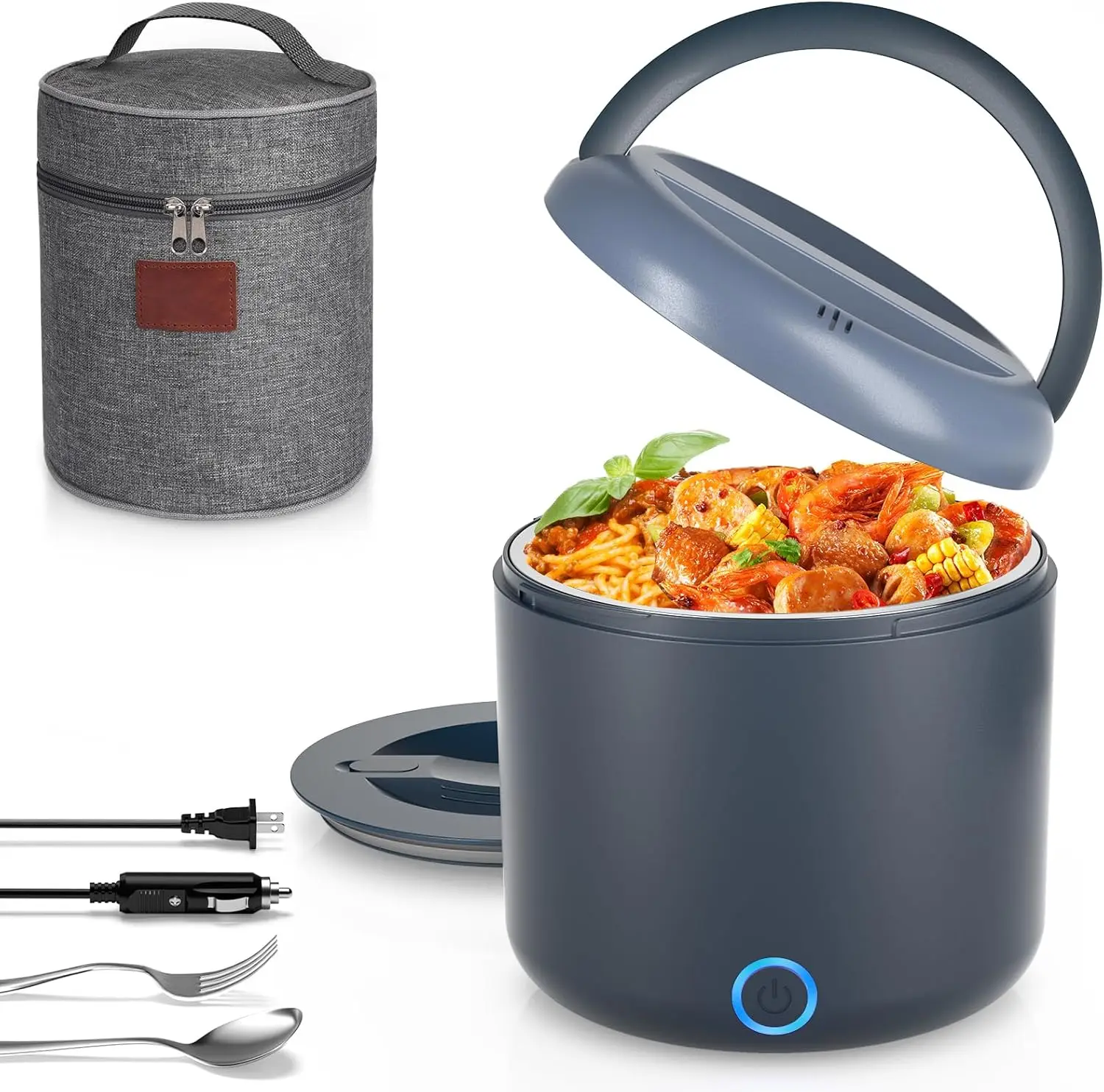 

Electric Lunch Box for Adults, 1.2L/41oz, 100W Fast Heated Lunch Box, 12V/24V/110V Portable Food Heater for Car/Office Work