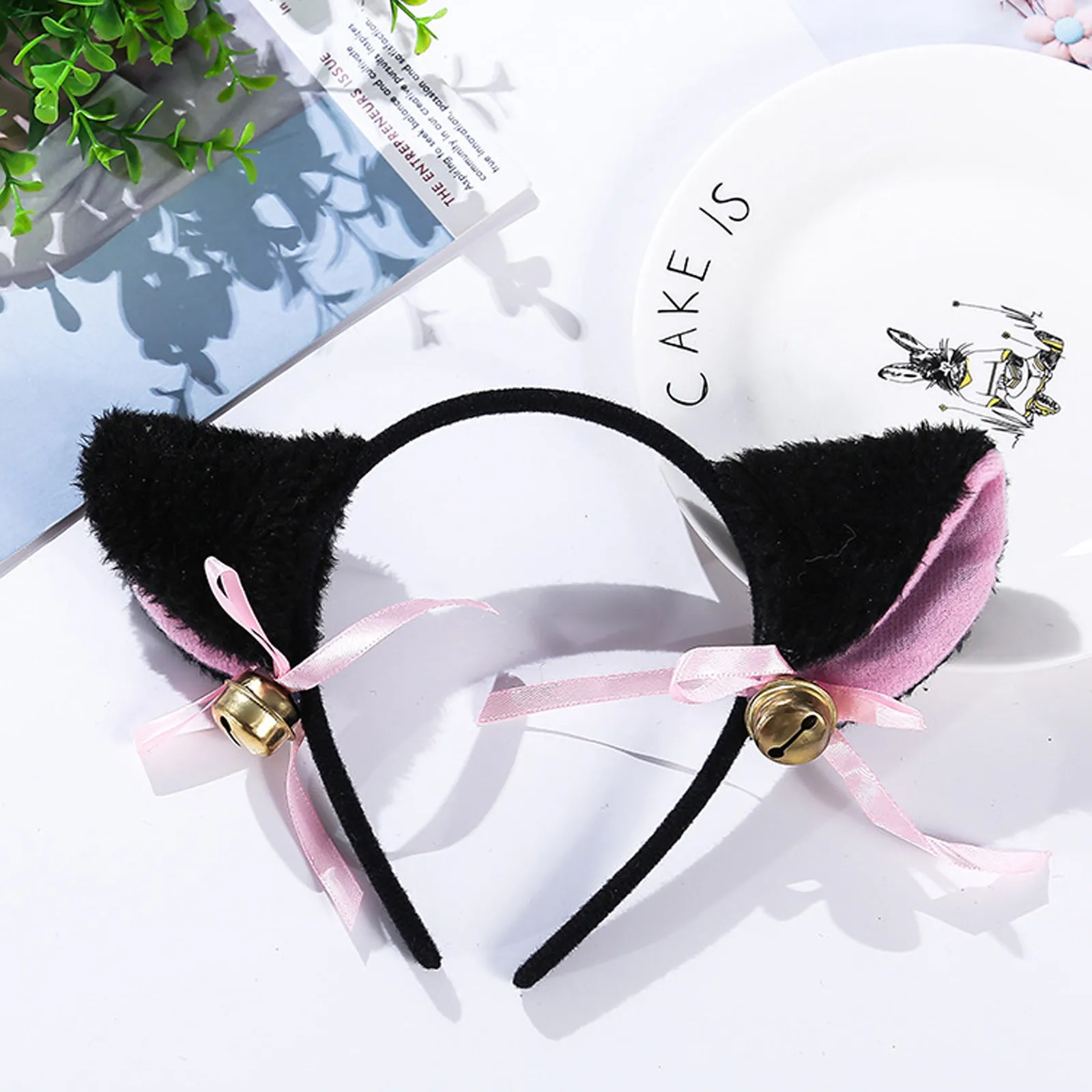 Party Hair Cat Ears Gift Cosplay Headband with Accessory Hair Headband Bell Headband Rubber Headbands Women