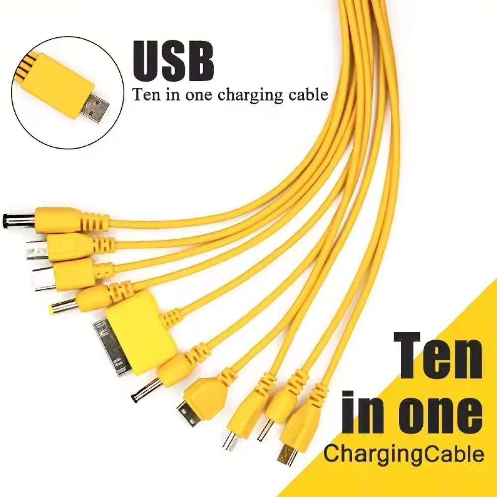 10 in 1 Universal USB Cable Multi Charging Cable Compatible with Multiple Cell Phone Blutooth Earphone Speaker MP3 Player & More