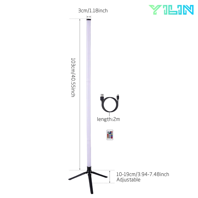 โคมไฟตั้งพื้น rgbww LED รีโมทคอนโทรลอัจฉริยะขนาด103ซม. โคมไฟตั้งพื้นเข้ามุมทันสมัยฟังเพลงซิงค์ไฟตกแต่งแวดล้อม