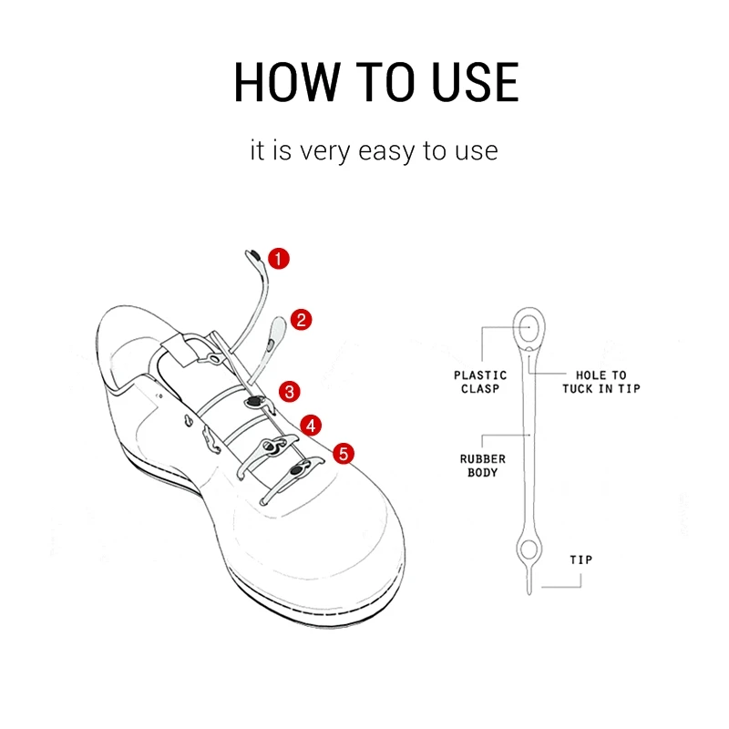 Round Elastic No Tie Shoelace Silicone LACES For Men Women All Sneakers Fit Strap Shoe Lace