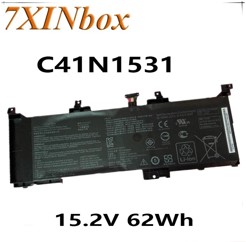 

7XINbox 15.2V 62Wh Original C41N1531 Laptop Battery For Asus GL502VS-1A GL502VY-DS71 GL502VY GL502VT-1B Series Tablet