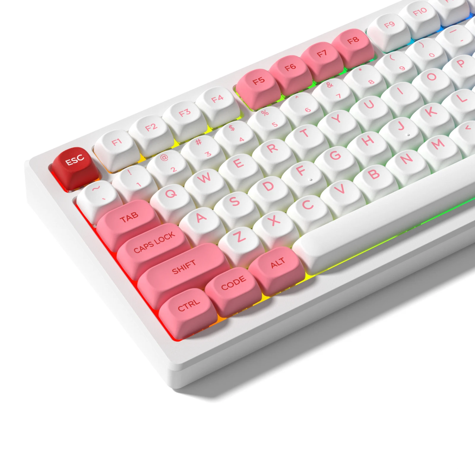 

130+ клавиш, розовые PBT-кейкапы с профилем MOA, кастомные кейкапы с сублимационной печатью для механических клавиатур с переключателями Cherry Gateron MX