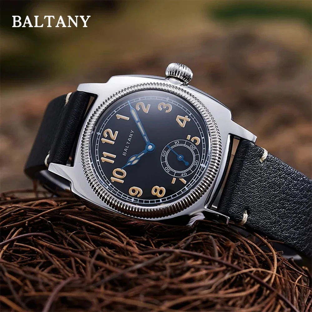 Baltany New Automatic Mechaincal Watch Vintage Dress Watch MOP Dial Sub Seconds Cathedral Hands Retro Luminous 200M Waterproof