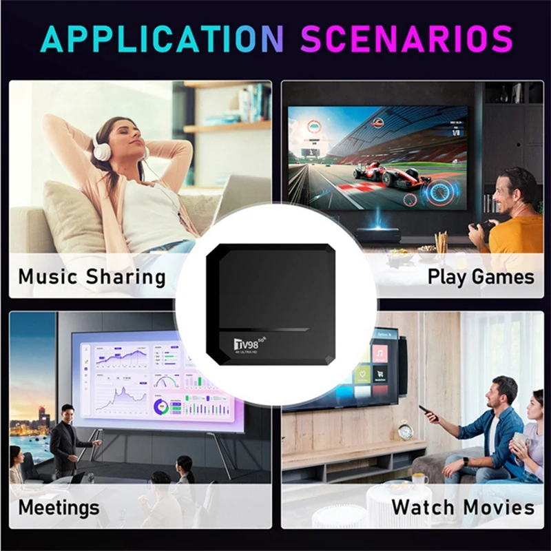 Allwinner H313 Android 12.1 Smart TV Box 2.4G+5G WIFI+BT 4.0 4Kx2k TV98 Media Player Easy To Use EU Plug