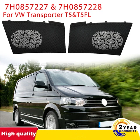 Левая и правая черная крышка из АБС-пластика для VW Transporter T5 и T5FL, набор решеток динамика приборной панели 7H0857227 7H0857228