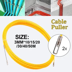 3mm Cable Push Puller 10-50M Fiberglass Cable Puller Fish Tape Reel Conduit Tool Ducting Rodder Pulling Puller Guide Device